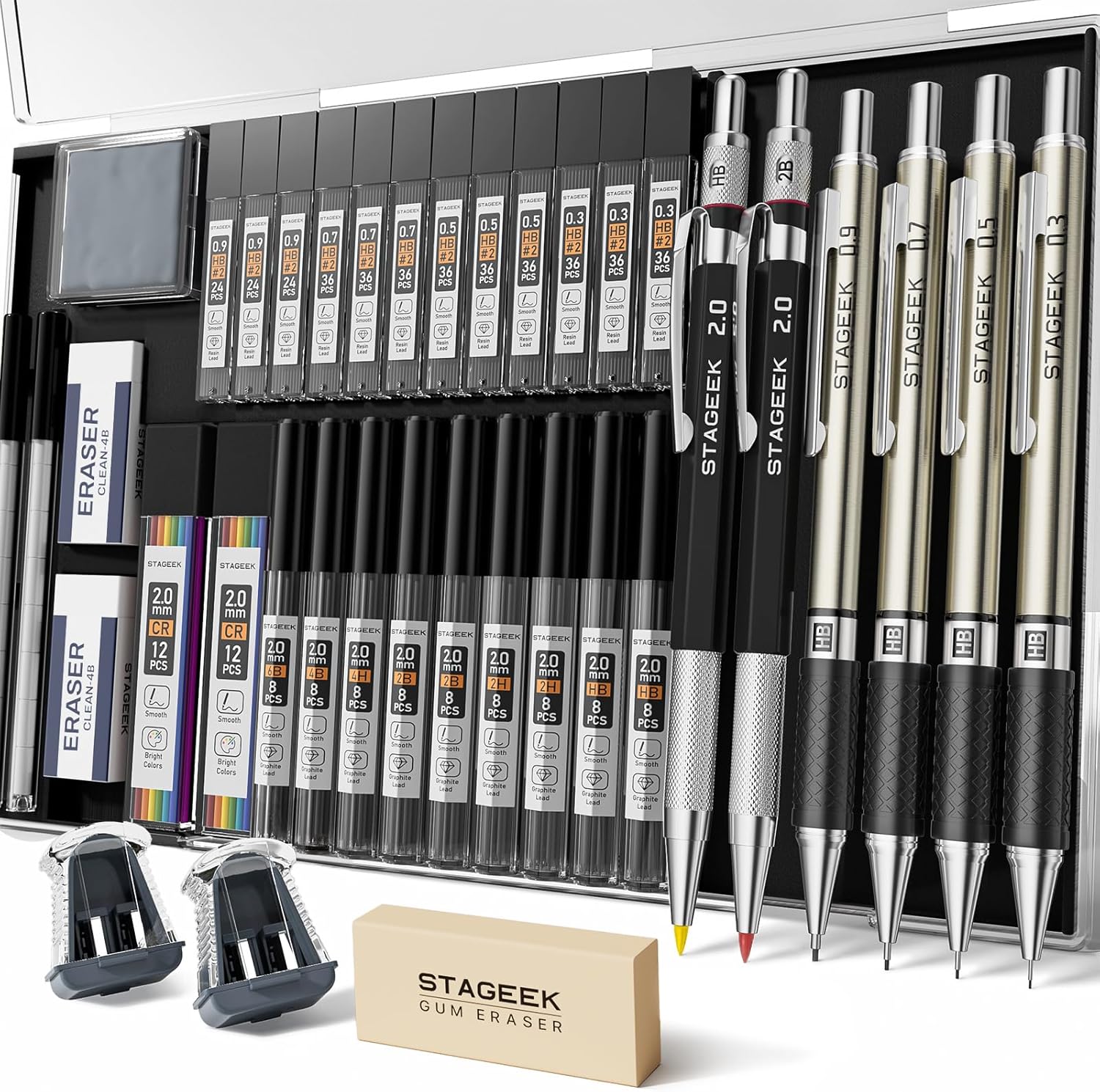 Mechanical Pencil 0.3 - 37 Pcs Mechanical Pencil Set with