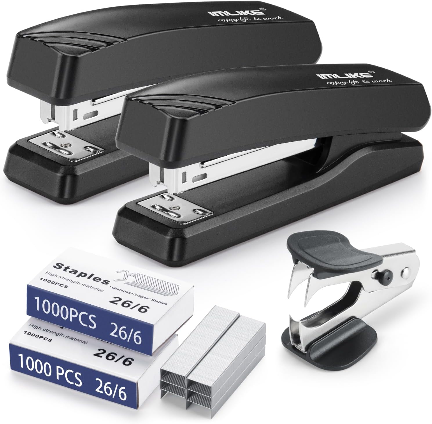 Stapler Half Strip - Desktop Office Stapler with 2000 Staples,