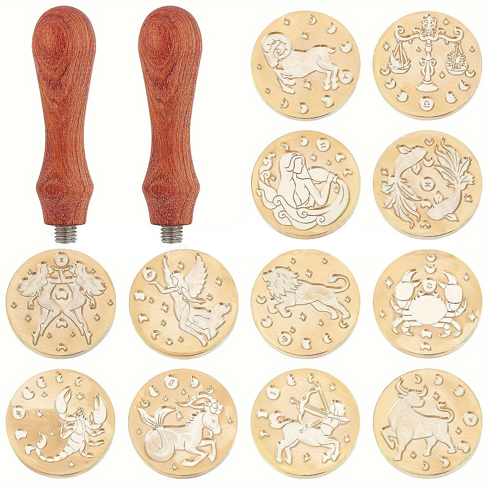 14pcs/set Zodiac Wax Seal Stam - Wax Seal Stamp Set avaliação e preço
