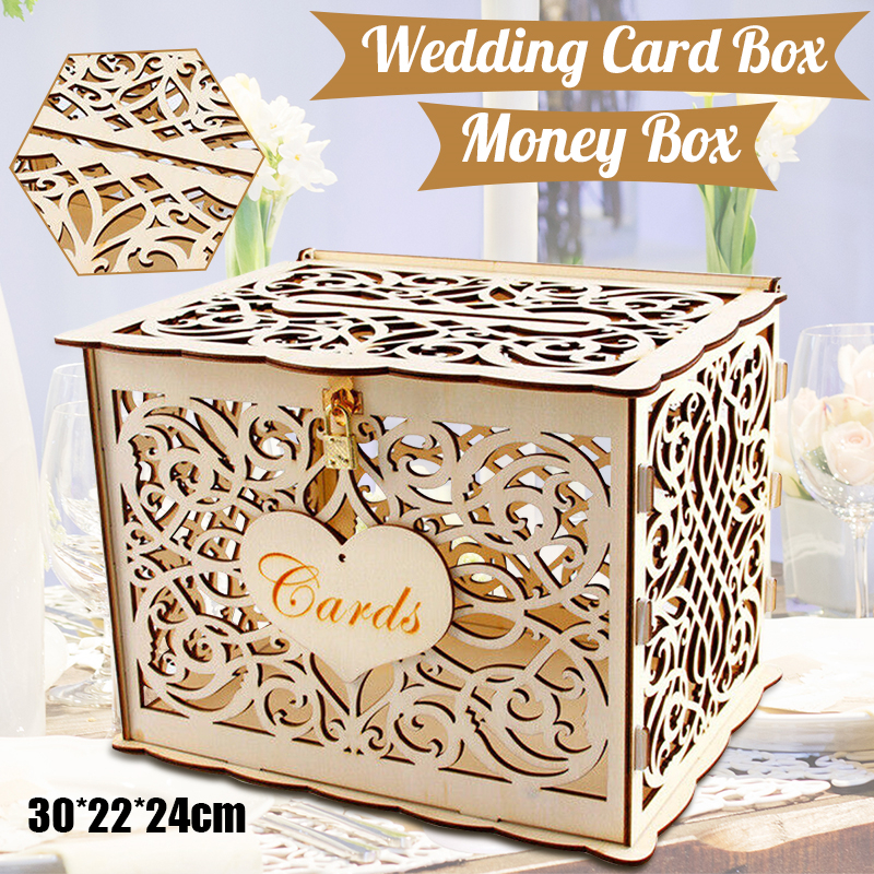 30X24X21cm DIY Wedding Gift Ca - Card Index Box avaliação e preço