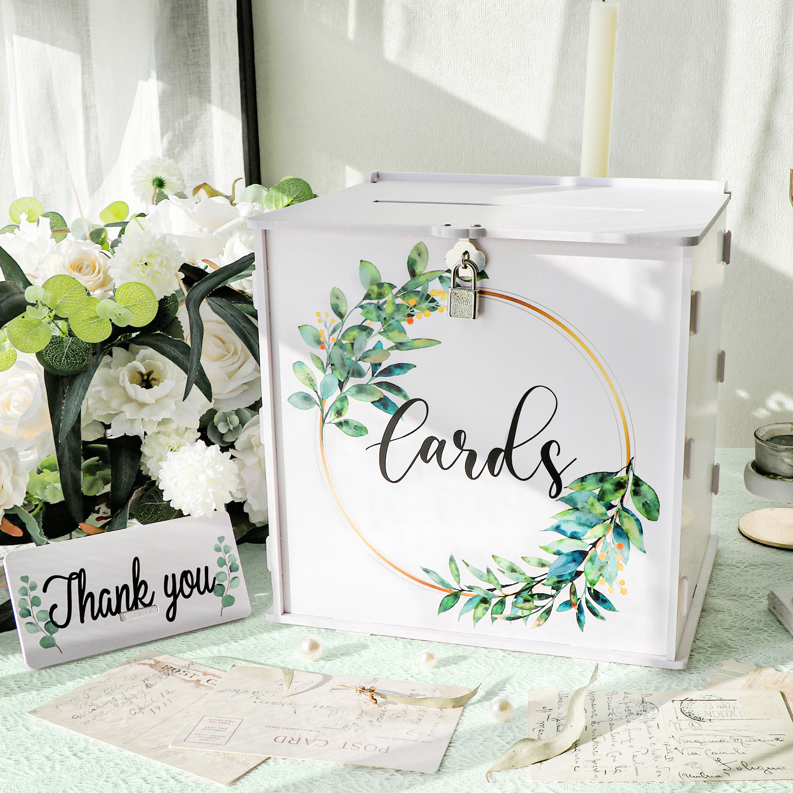 Wedding Card Box with Lock, PV - Card Index Box avaliação e preço