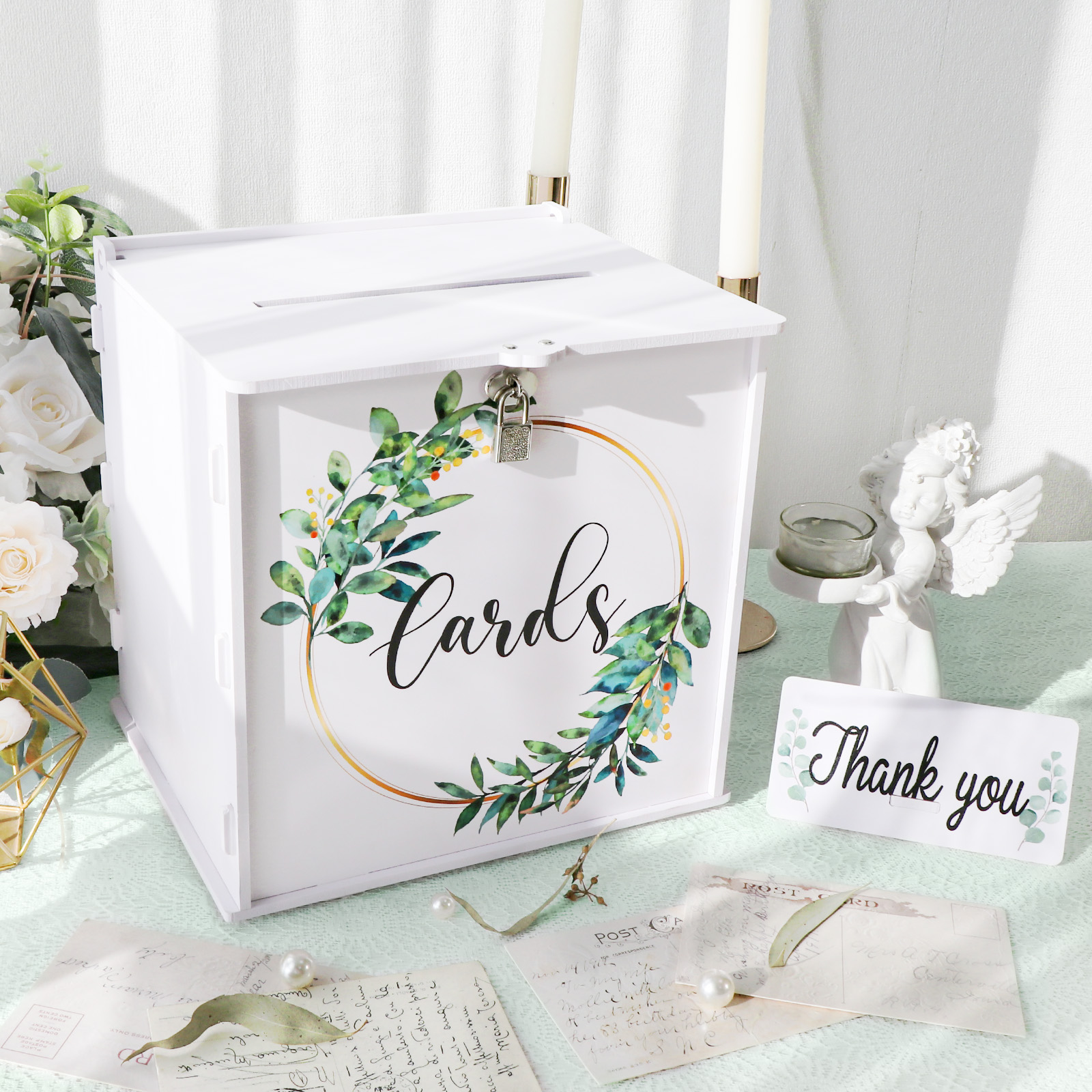 Wedding Card Box with Lock, PV - Card Index Box avaliação e preço