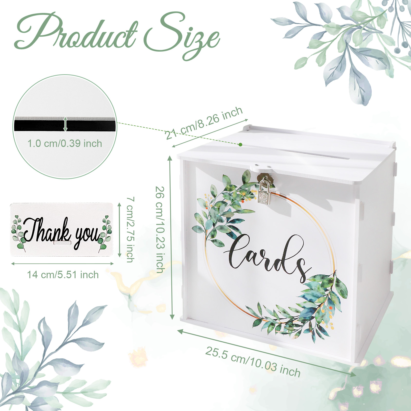 Wedding Card Box with Lock, PV - Card Index Box avaliação e preço