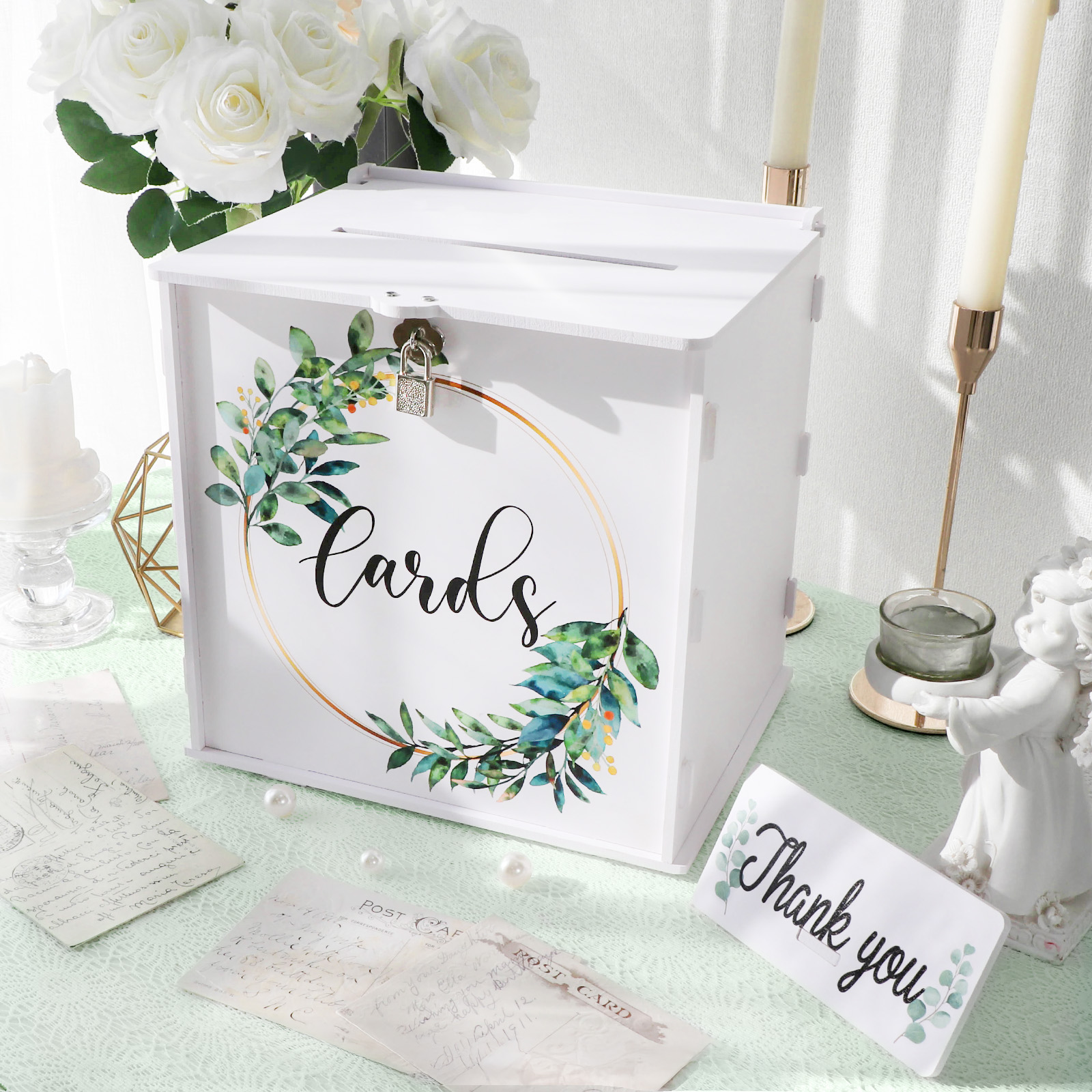 Wedding Card Box with Lock, PV - Card Index Box avaliação e preço