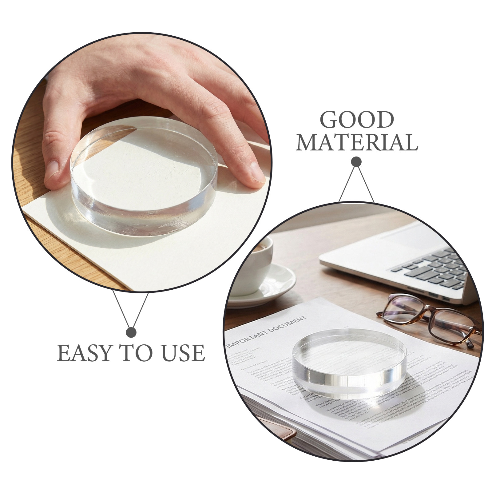 3.15 Inch Round Clear Crystal  - Book Weight Glass avaliação e preço