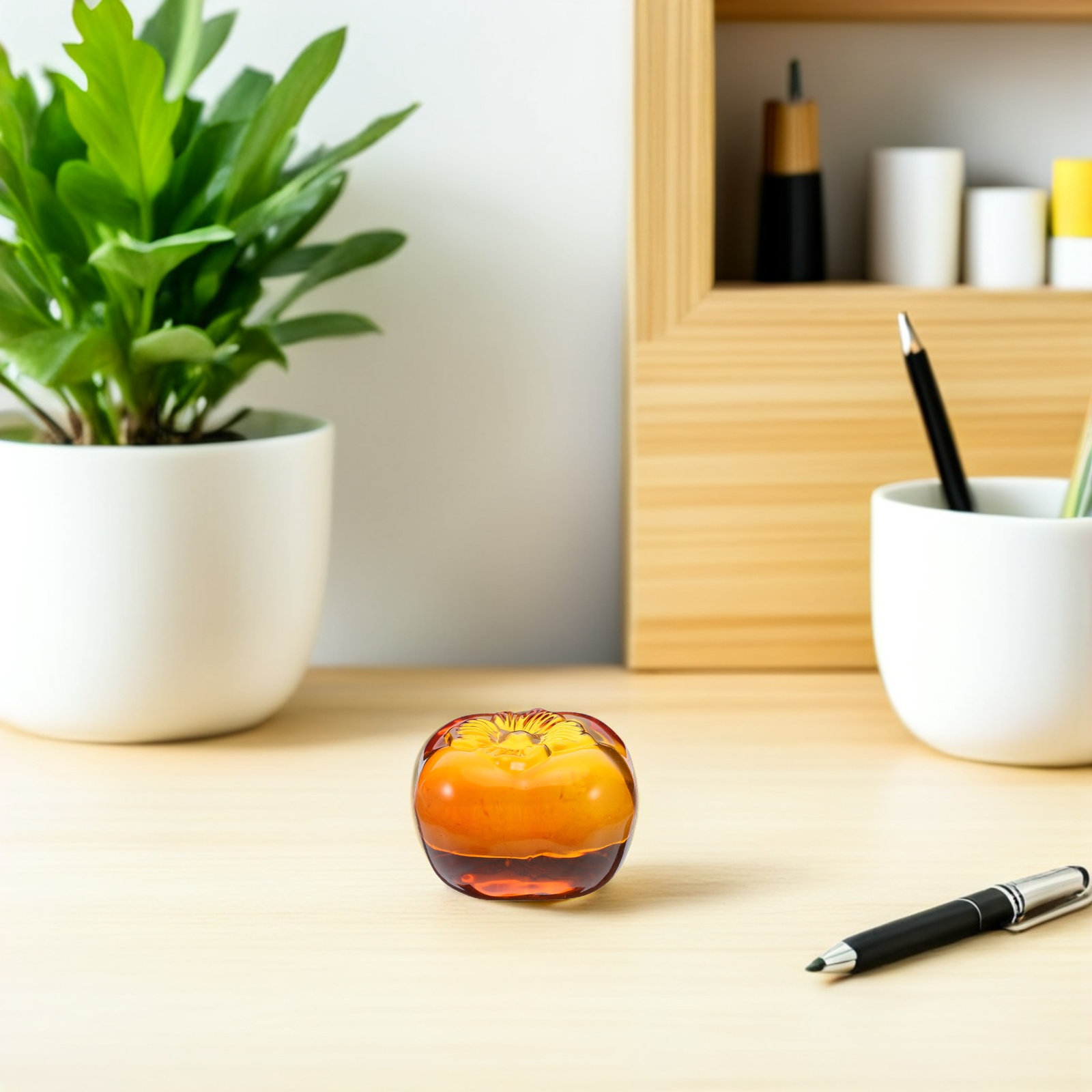 Realistic Glass Persimmon Pape - Book Weight Glass avaliação e preço