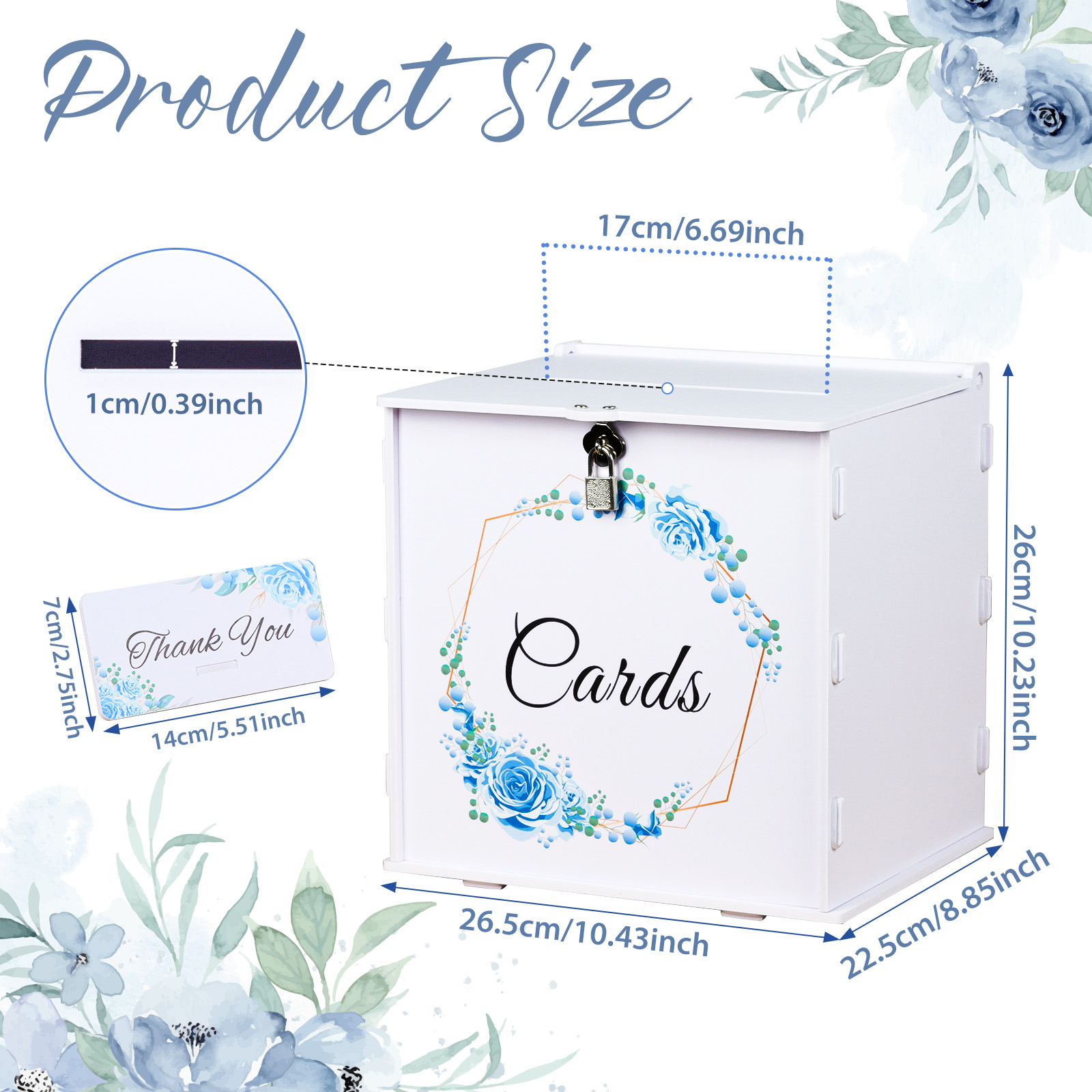 White Wedding Card Box with Lo - Card Index Box avaliação e preço
