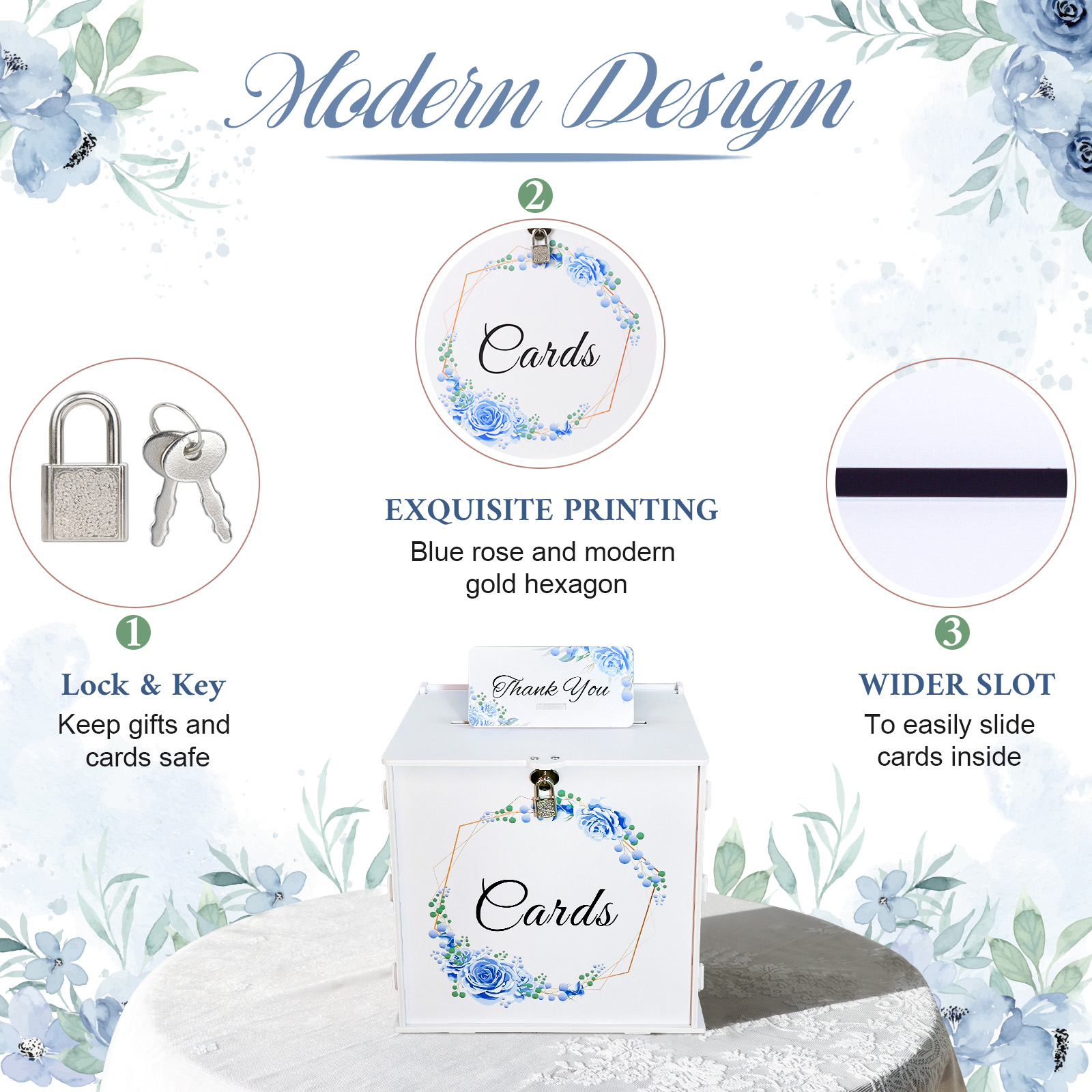 White Wedding Card Box with Lo - Card Index Box avaliação e preço