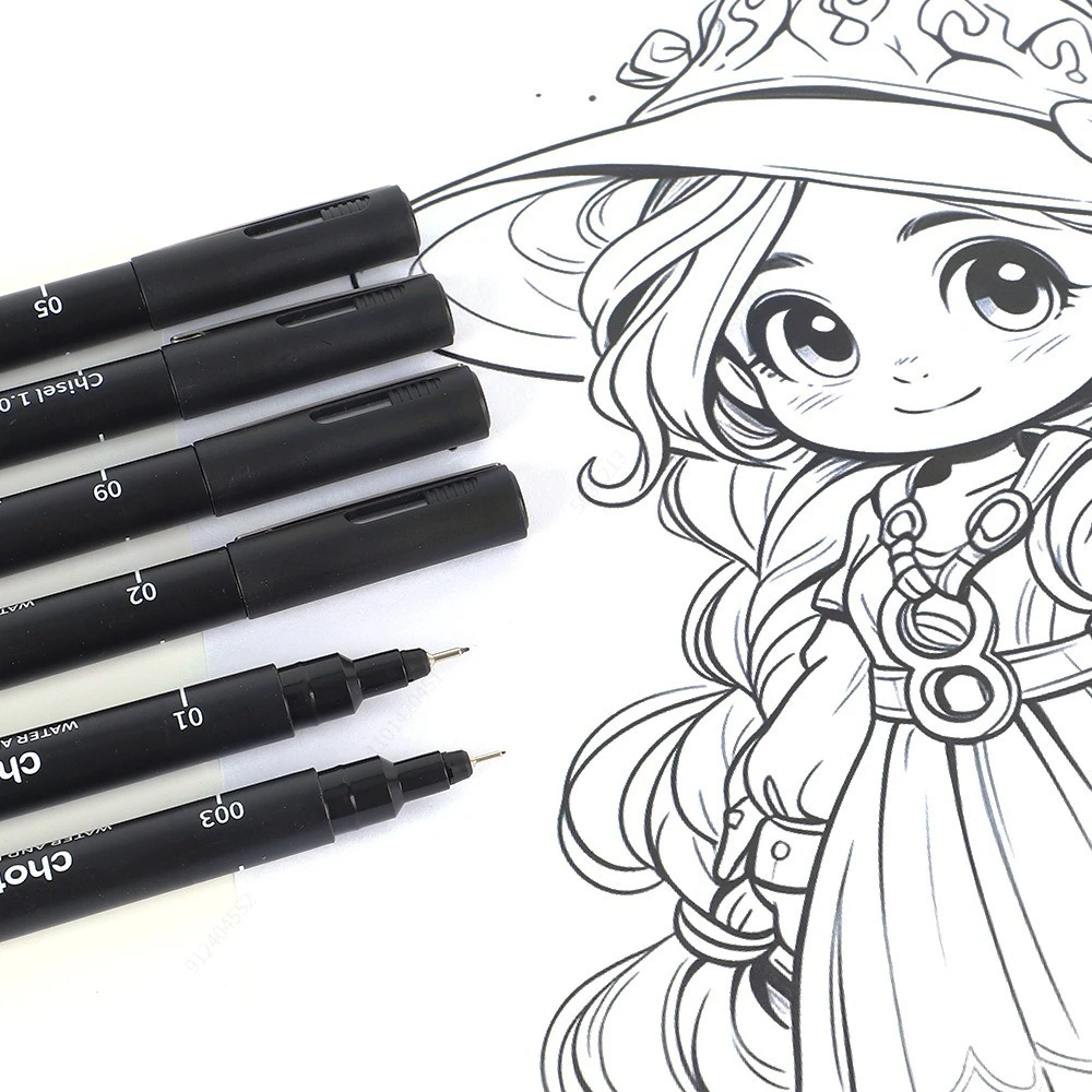 Black Micro Pens,15 Sizes,Wate - Correction Pen Fine avaliação e preço
