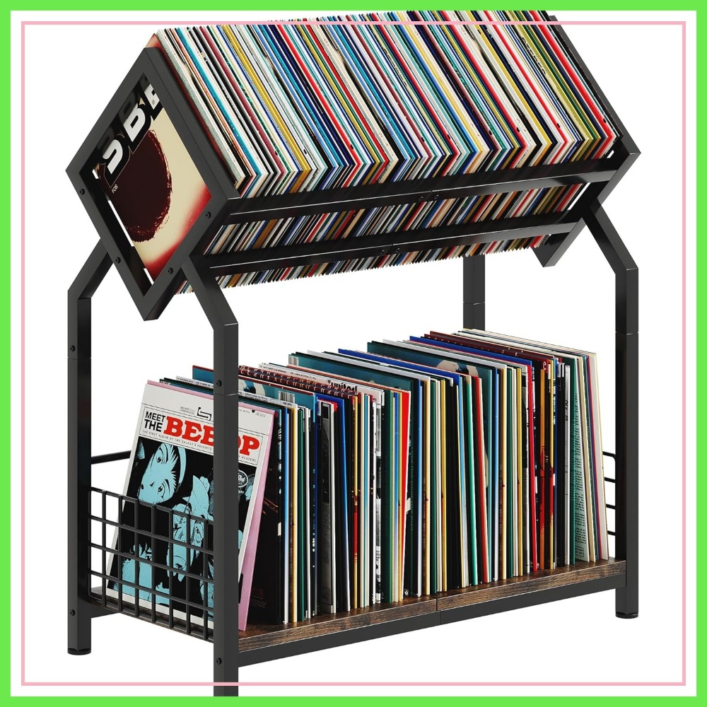 2-Tier Vinyl Record Storage Ho - Magazine Holder Rack avaliação e preço