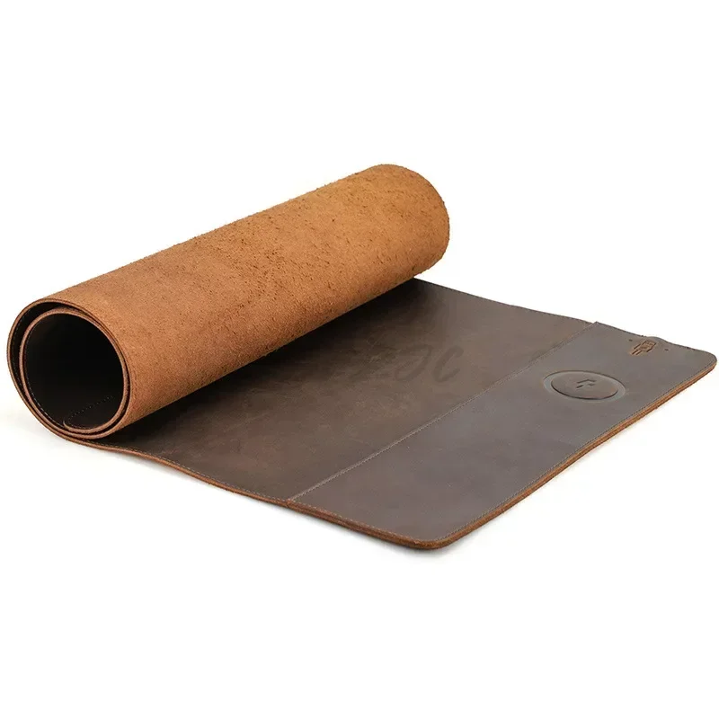 Vintage Cowhide Mouse Pad with - Leather Desk Pad avaliação e preço