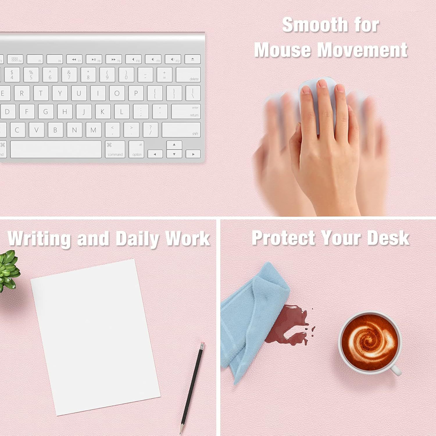 1 Pcs Large Size 60*30mm Offic - Leather Desk Pad avaliação e preço