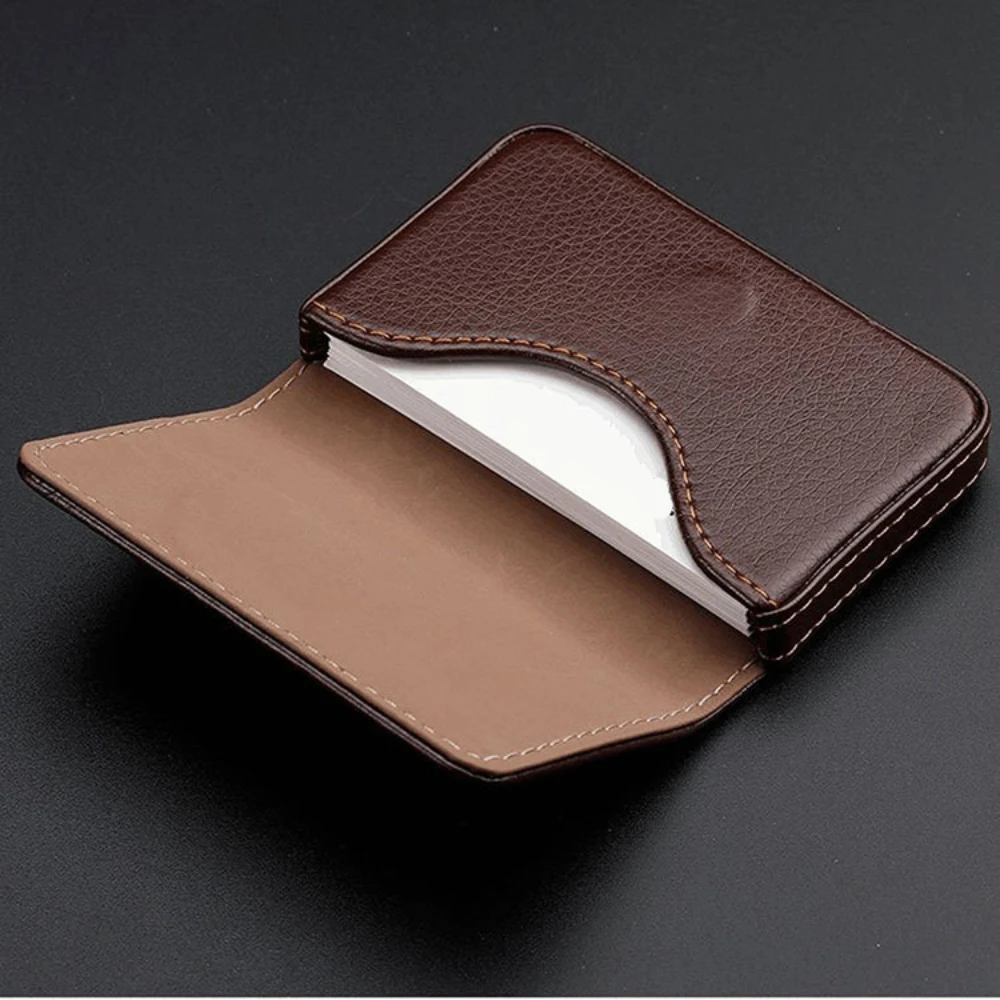 Sized Stitched PU Leather Cred - Index Card Holder avaliação e preço
