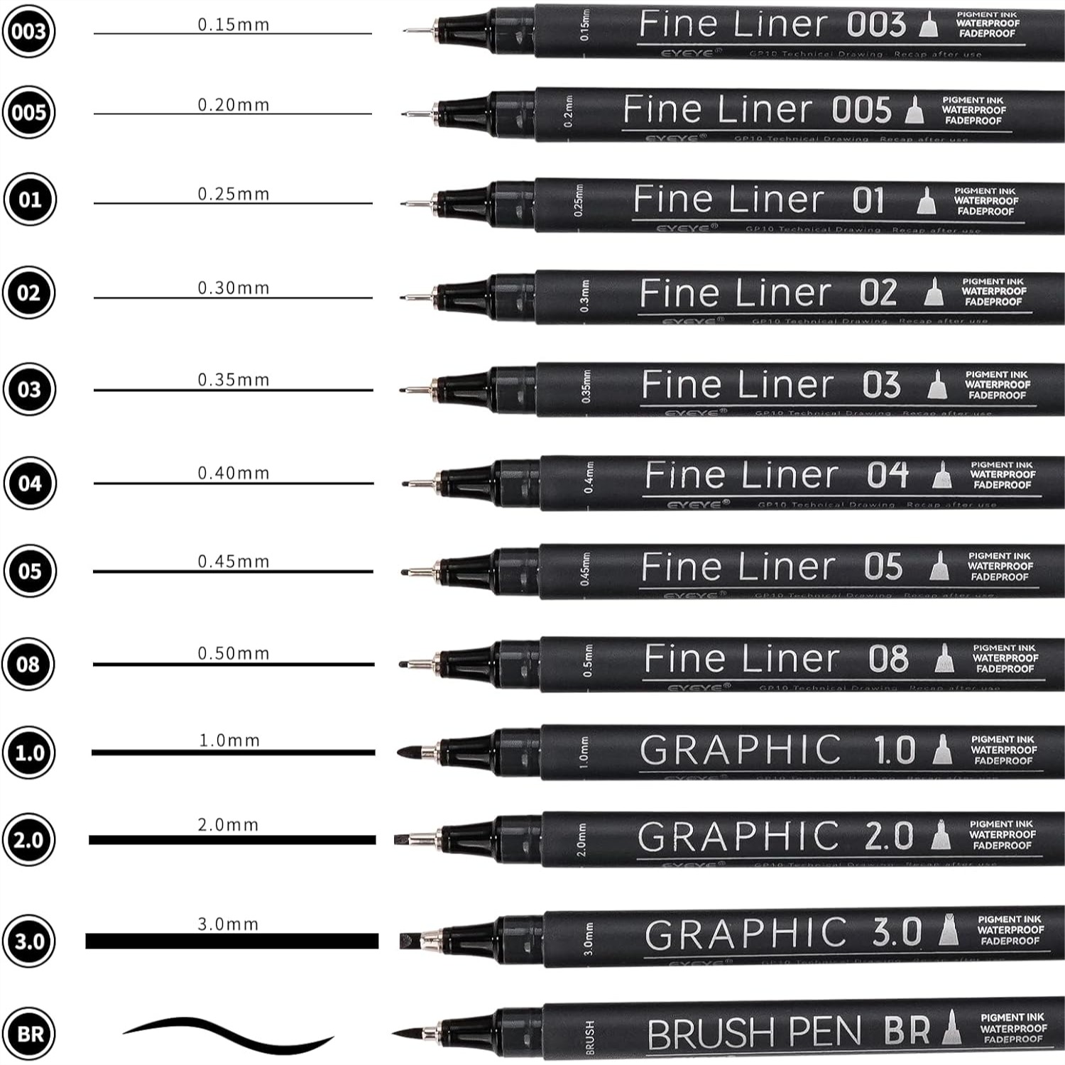 Micro Fineliner Pens Set, 12 B - Archive Box Set avaliação e preço
