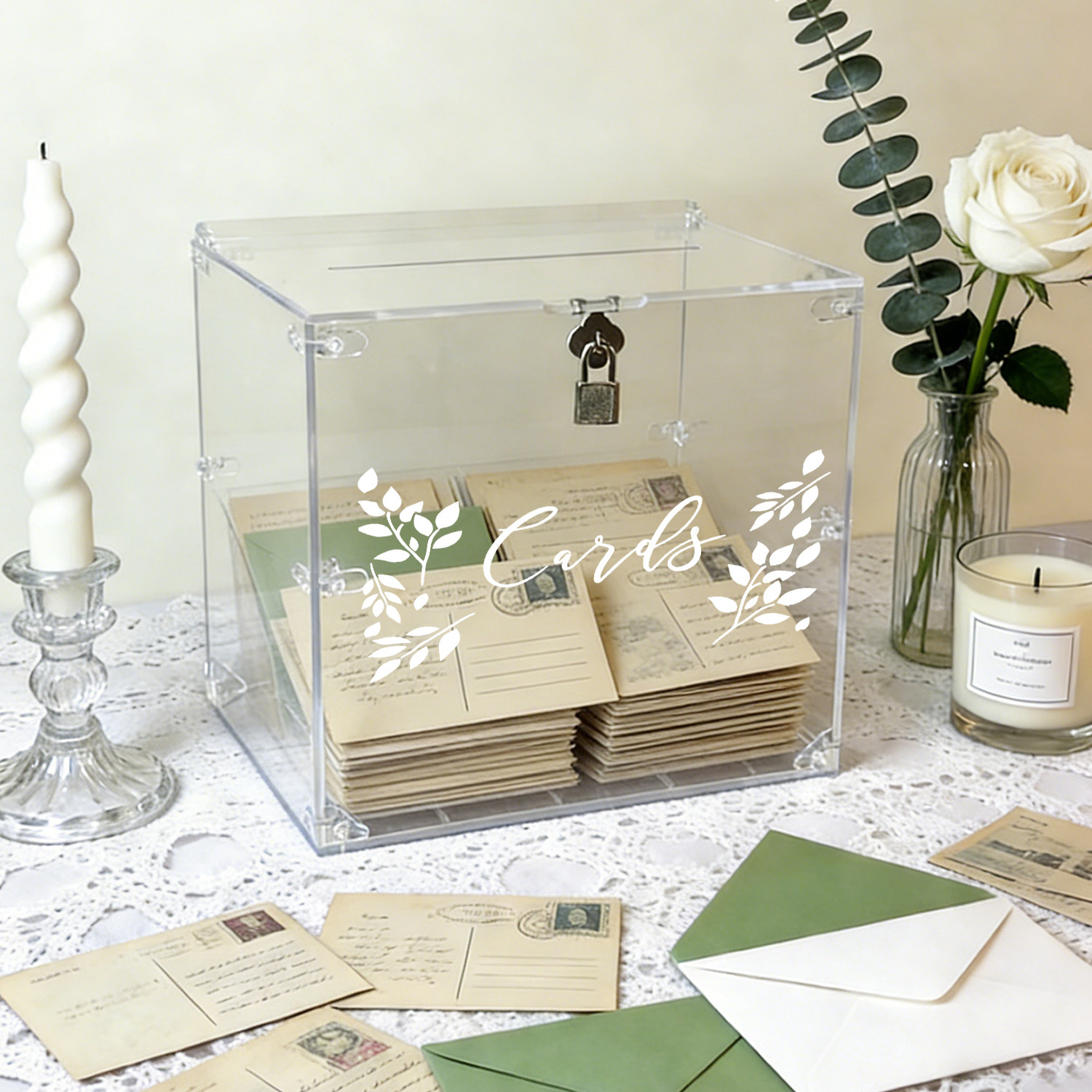 Acrylic Wedding Card Boxes wit - Card Index Box avaliação e preço