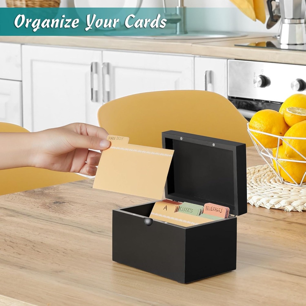 Wooden 3x5 Index Card Holder w - Card Index Box avaliação e preço