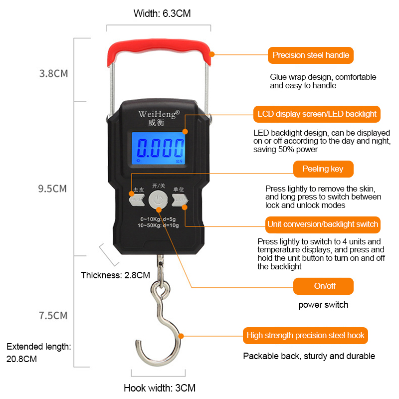 Portable Hanging Hook Scale 50 - Tape Dispenser Weighted avaliação e preço
