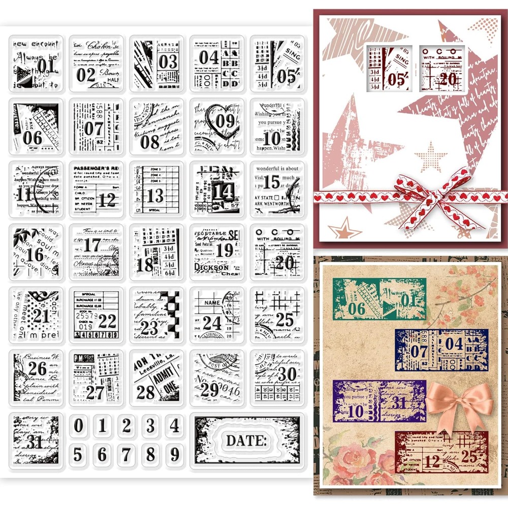 1Sheet Vintage Date Clear Stam - Rubber Date Stamp avaliação e preço
