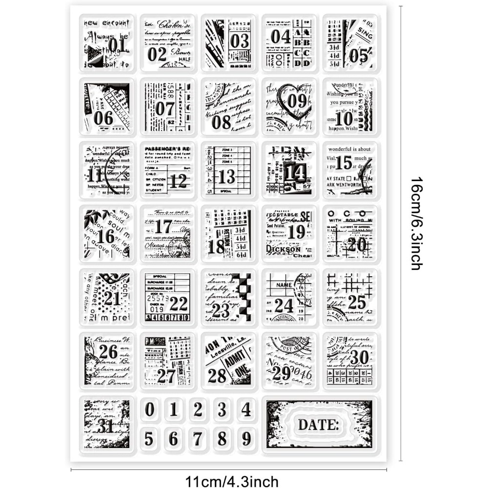 1Sheet Vintage Date Clear Stam - Rubber Date Stamp avaliação e preço