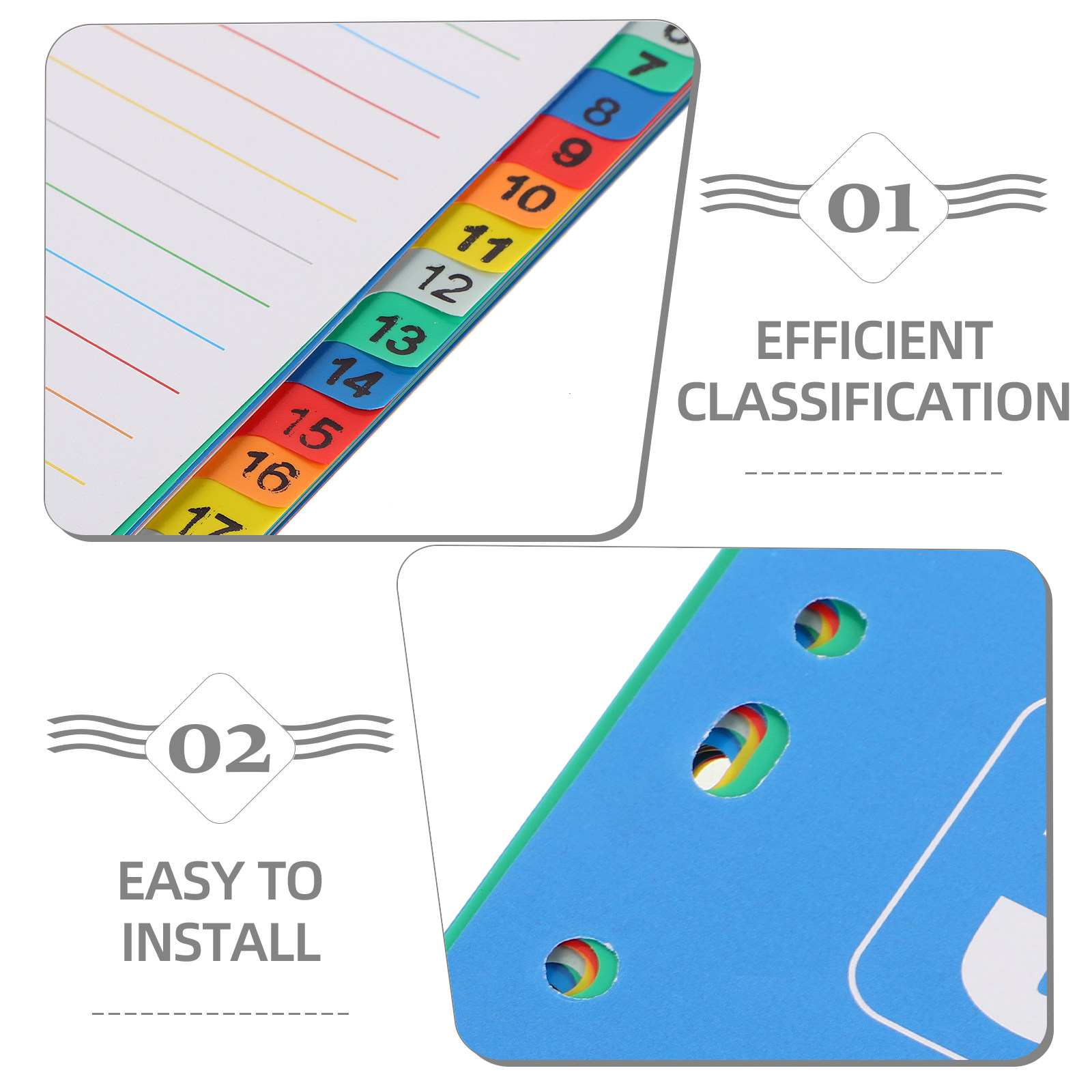 1Set Dividers A4 11-Hole Binde - Tab Divider A4 avaliação e preço