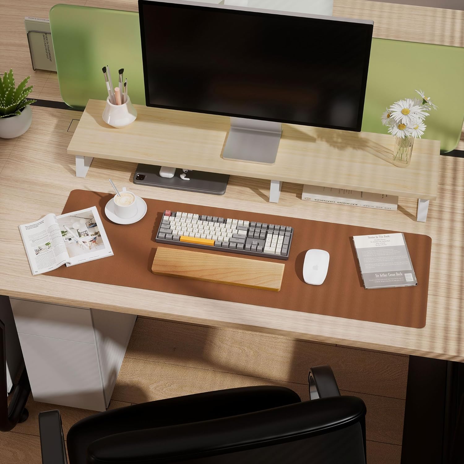 Large Leather Desk Pad Protect - Leather Desk Pad avaliação e preço