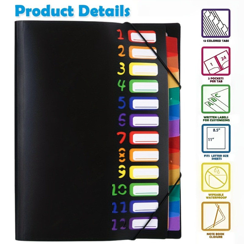 1Pc Black/White Cover Multi-La - Tab Divider A4 avaliação e preço