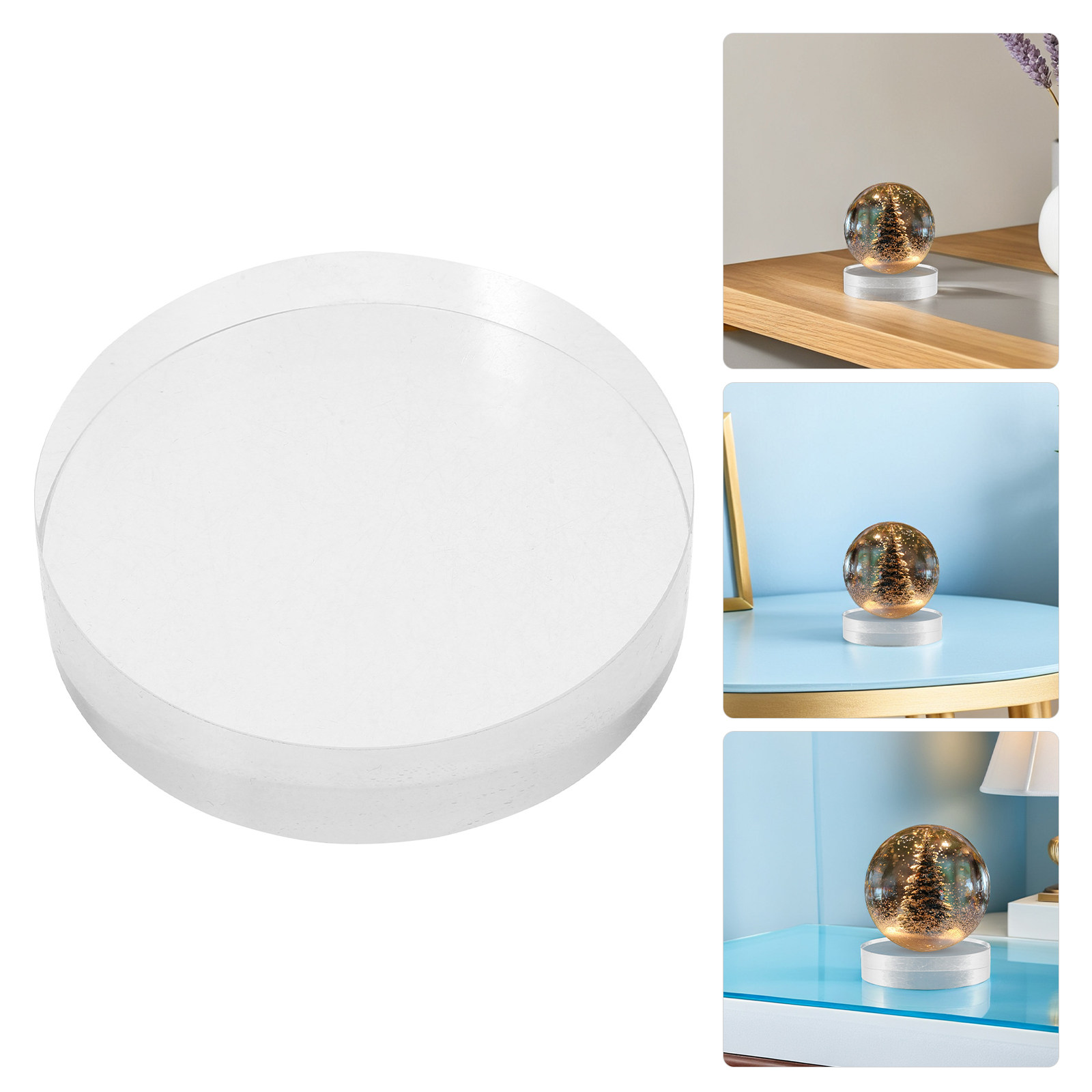 2Pcs Round Crystal Decorative  - Book Weight Glass avaliação e preço