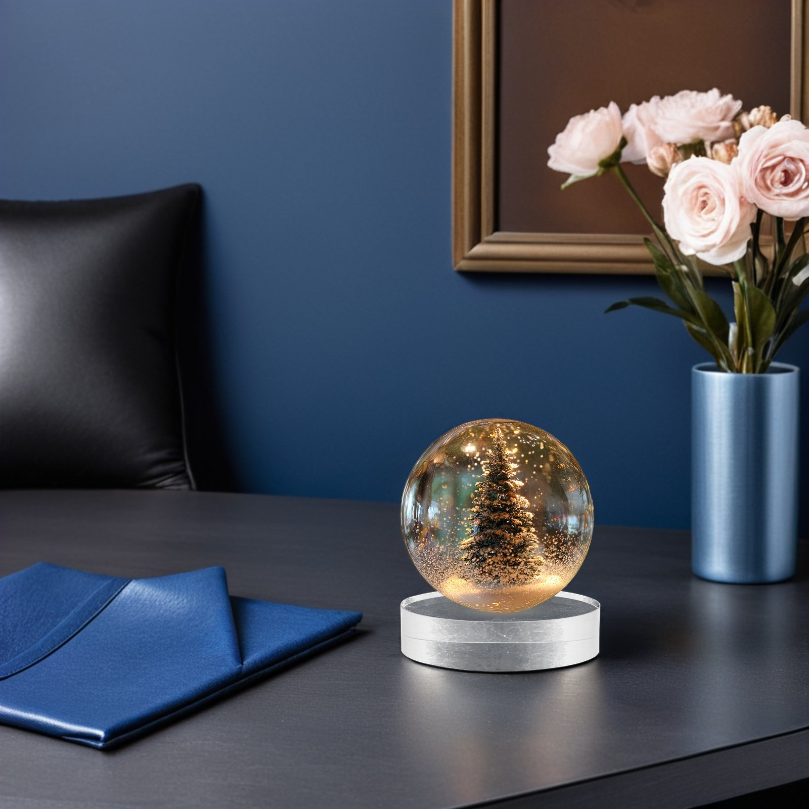 2Pcs Round Crystal Decorative  - Book Weight Glass avaliação e preço