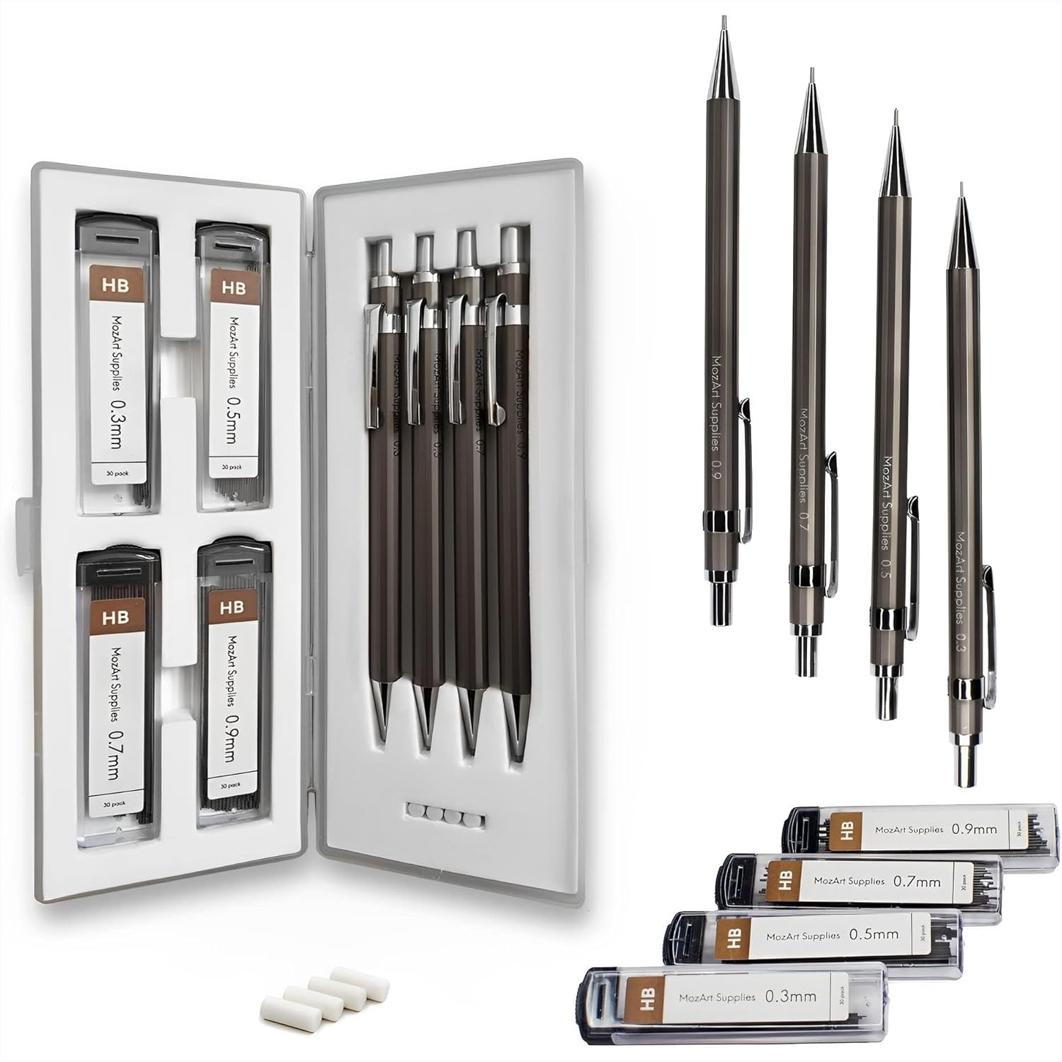 Mechanical Pencil Set with Cas - Mechanical Pencil 0.3 avaliação e preço