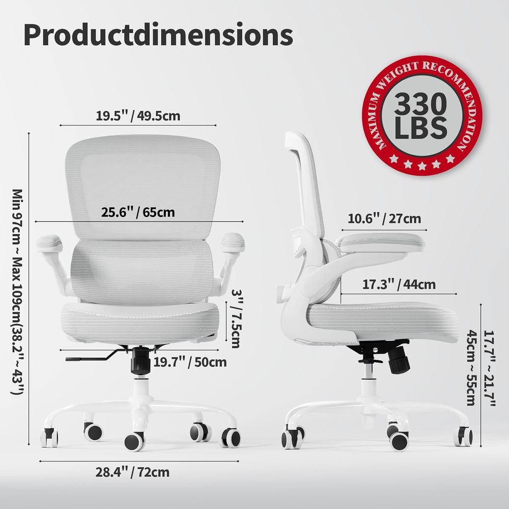 Ergonomic Desk Chair with Adju - Leather Desk Pad avaliação e preço