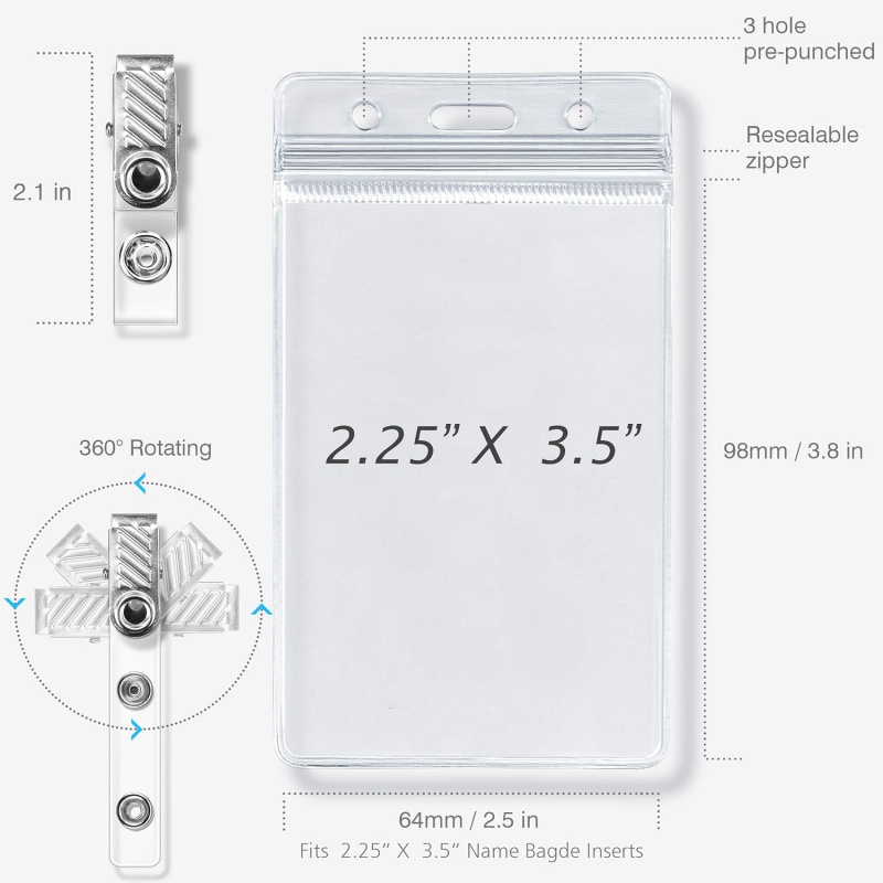 ID card holder with metal badg - Index Card Holder avaliação e preço