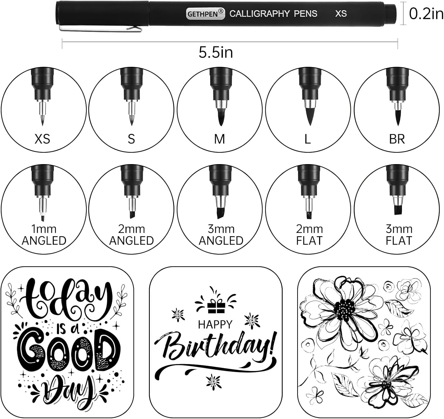 10 Size Calligraphy Pens Set f - Archive Box Set avaliação e preço