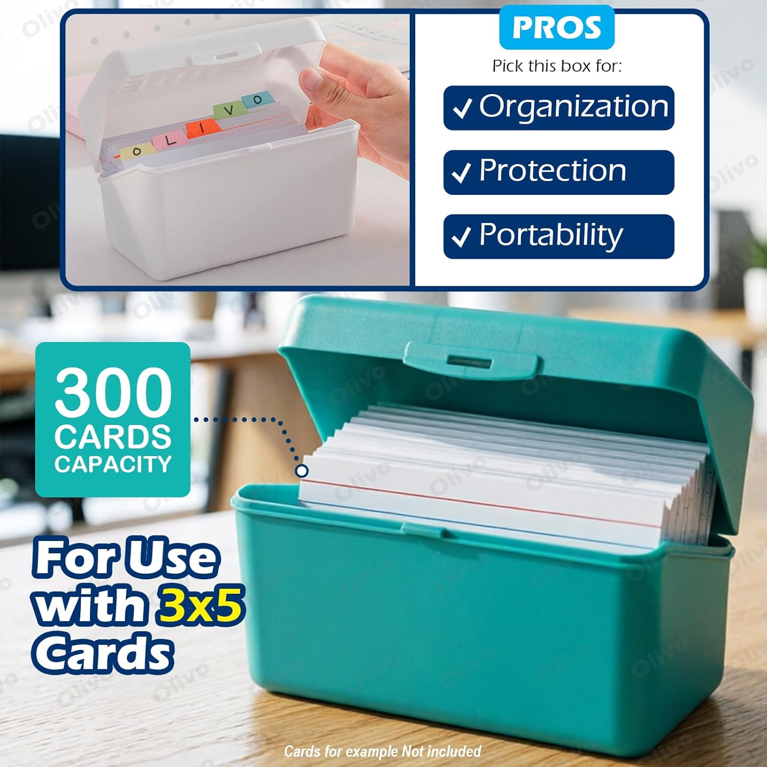 4-Pack 3x5 Index Card Holder B - Card Index Box avaliação e preço