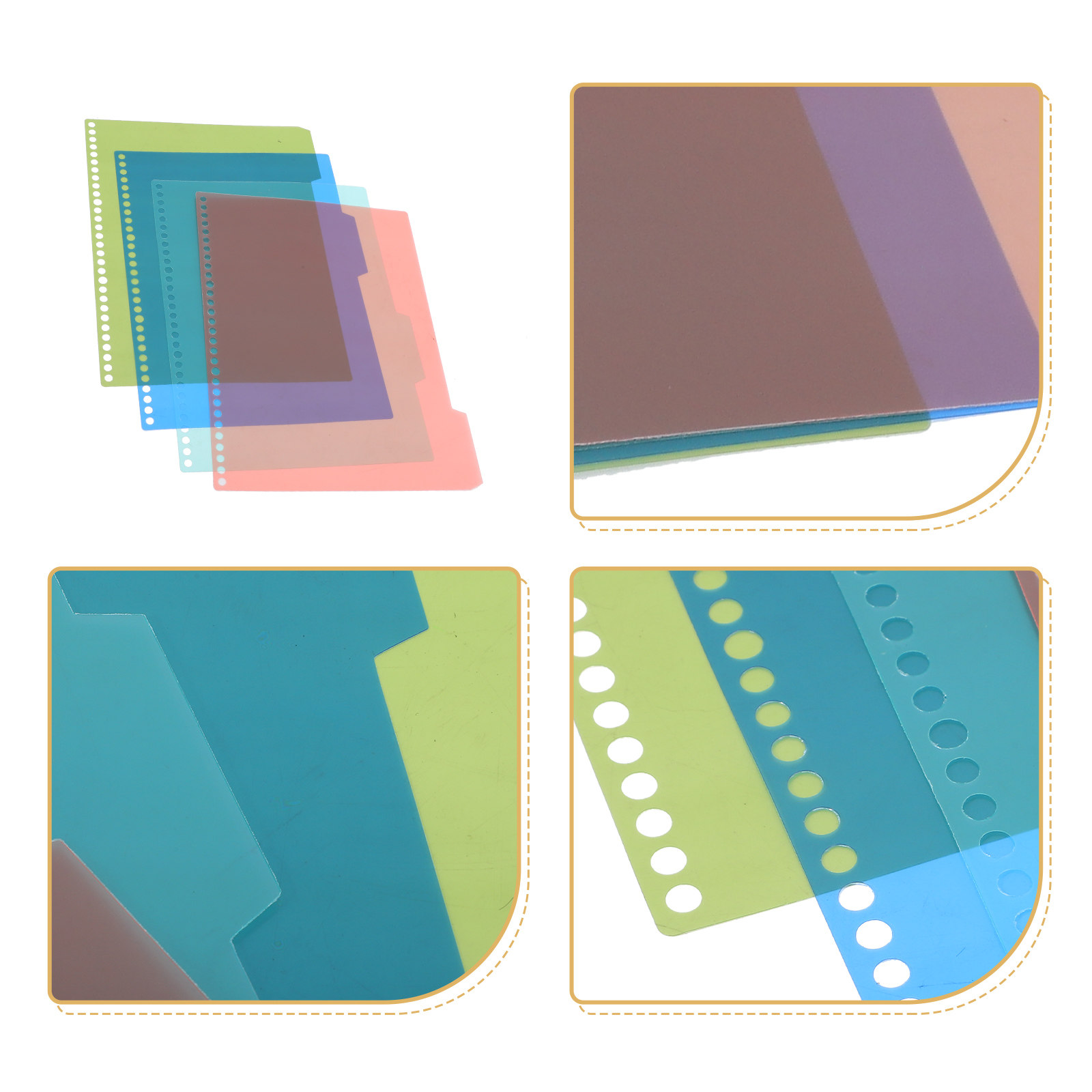 4Pcs Plastic Index Dividers fo - Tab Divider A4 avaliação e preço
