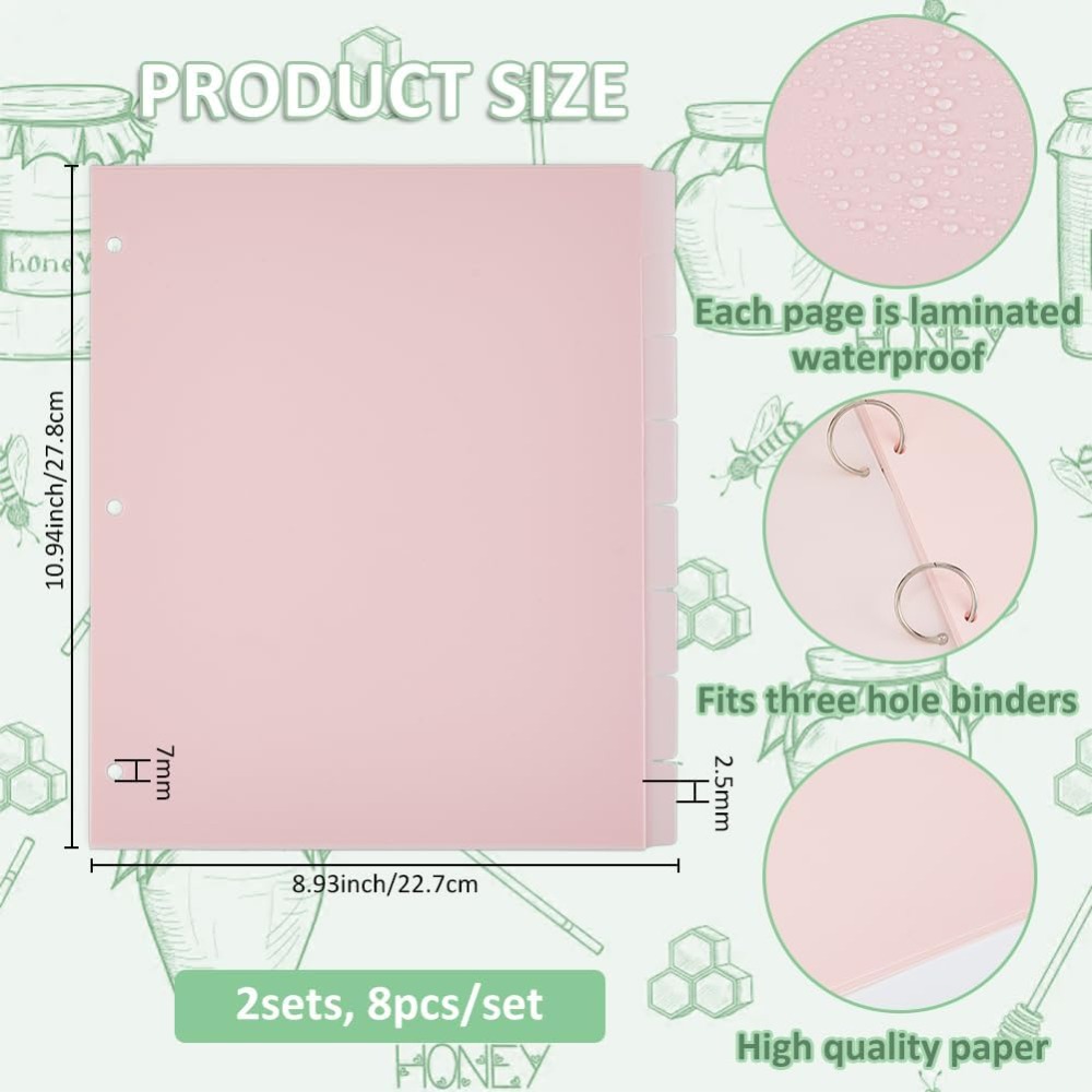 16 Sheets 3 Ring A4 Pink Binde - Tab Divider A4 avaliação e preço