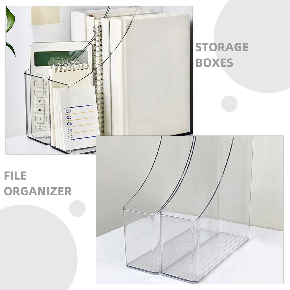 2Pcs Transparent File Organize - Magazine Holder Rack avaliação e preço