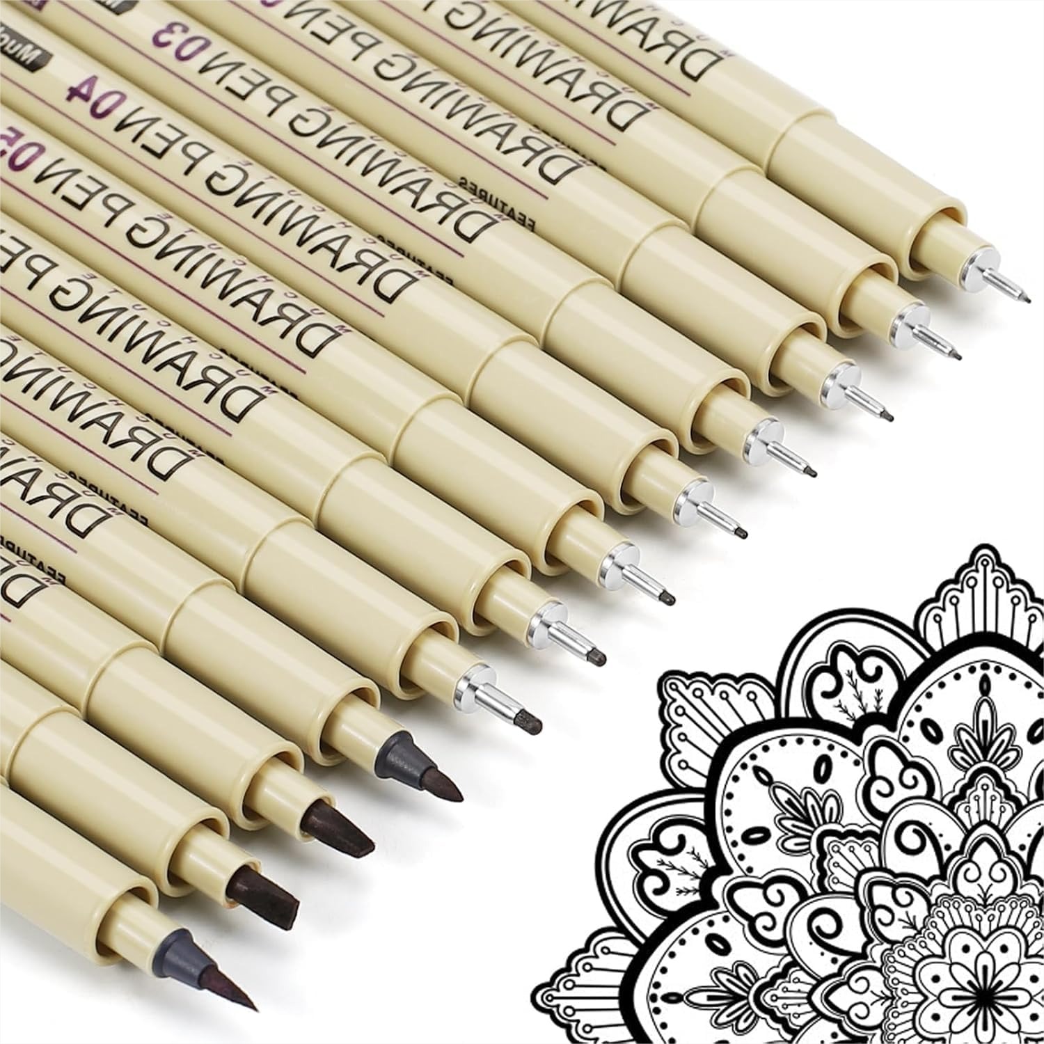 12 Black Micro Fineliner Drawi - Archive Box Set avaliação e preço