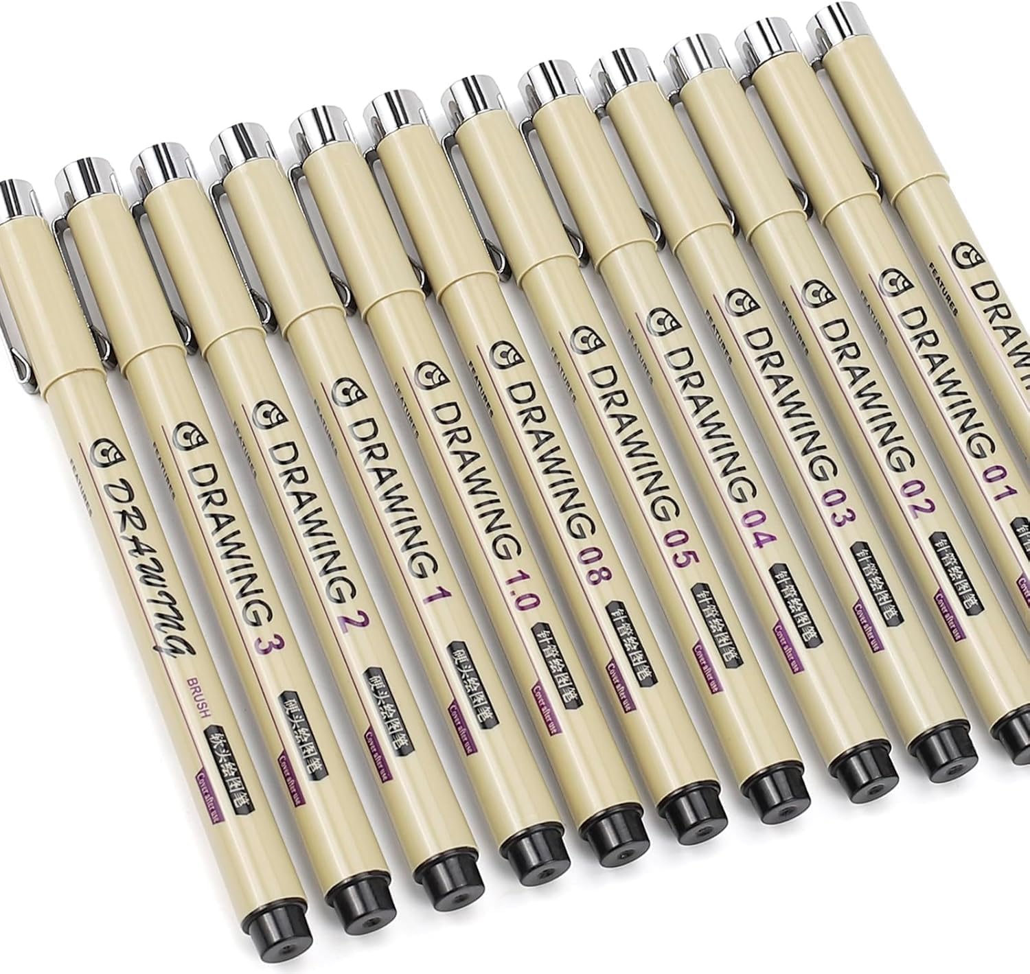 12 Black Micro Fineliner Drawi - Archive Box Set avaliação e preço