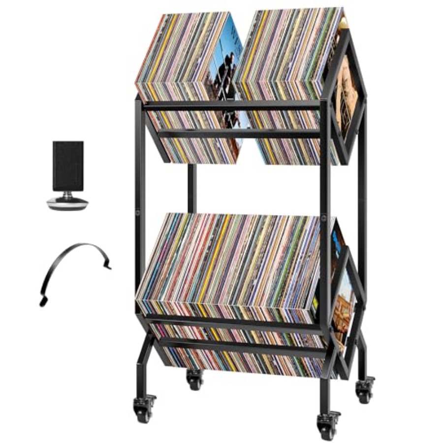 Vinyl Record Storage Rack, 2 T - Magazine Holder Rack avaliação e preço