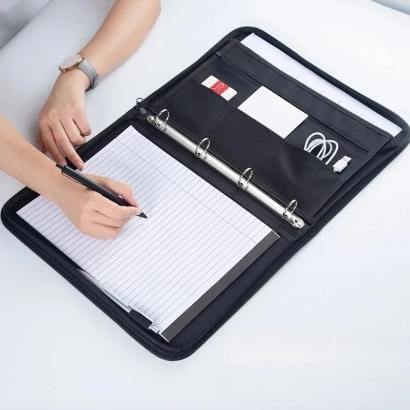 Large Black Business Portfolio - Binder A4 Lever avaliação e preço