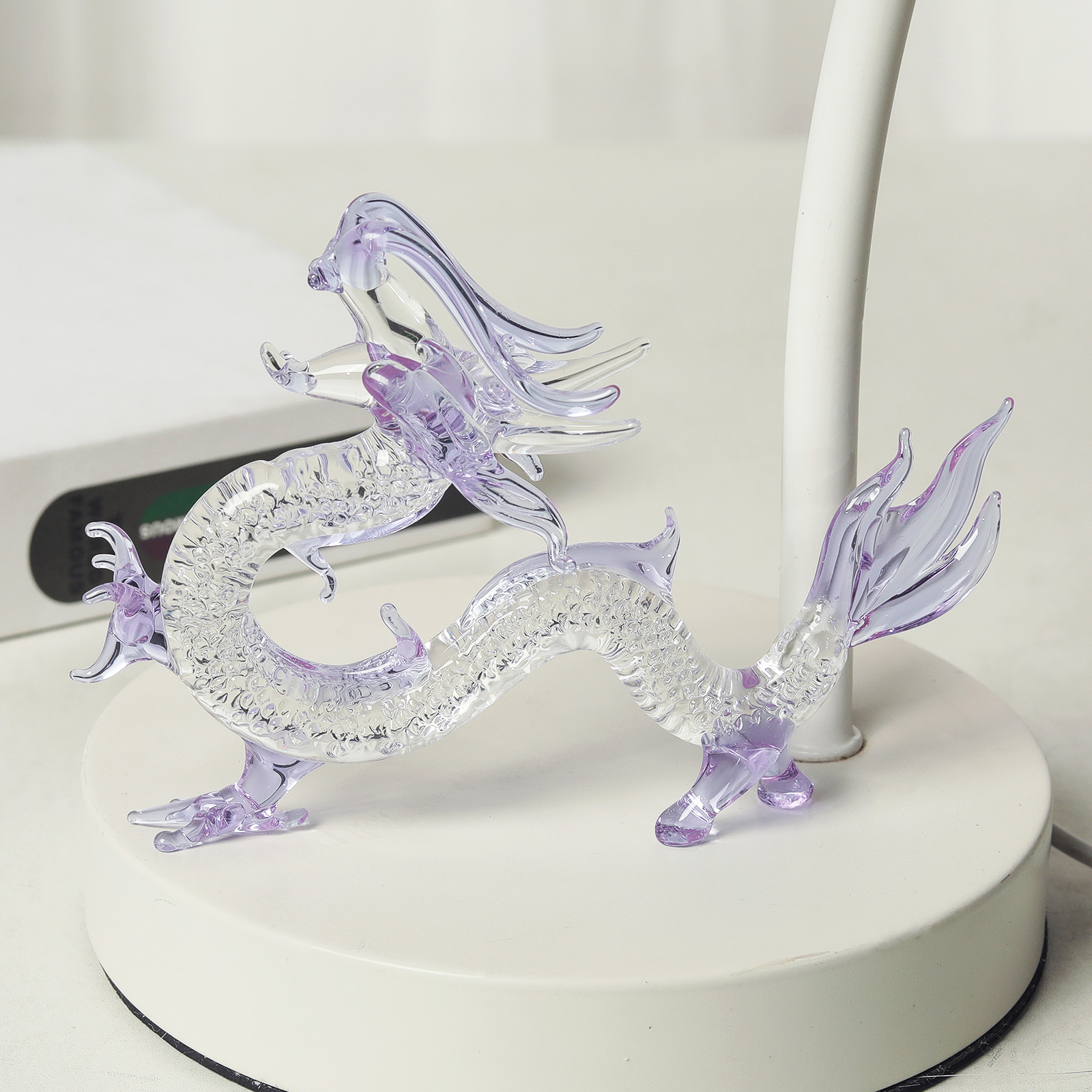 Purple Crystal Dragon Figurine - Book Weight Glass avaliação e preço