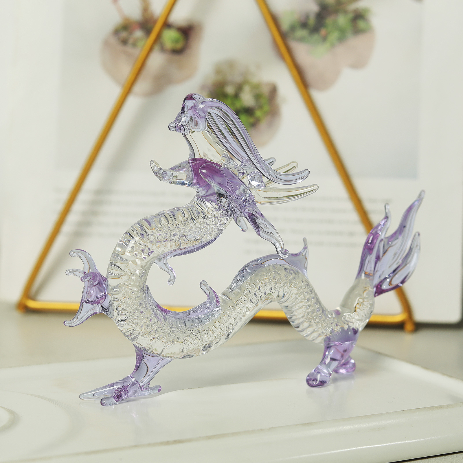 Purple Crystal Dragon Figurine - Book Weight Glass avaliação e preço