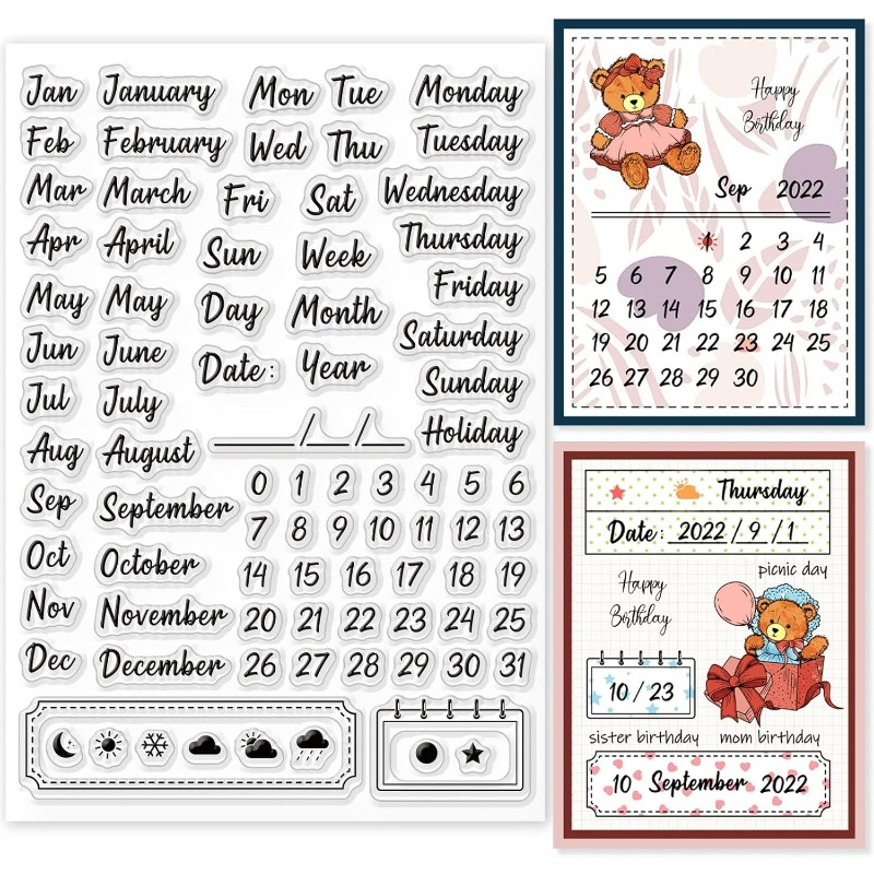 1PC 8.3x5.8in Calendar Clear S - Rubber Date Stamp avaliação e preço
