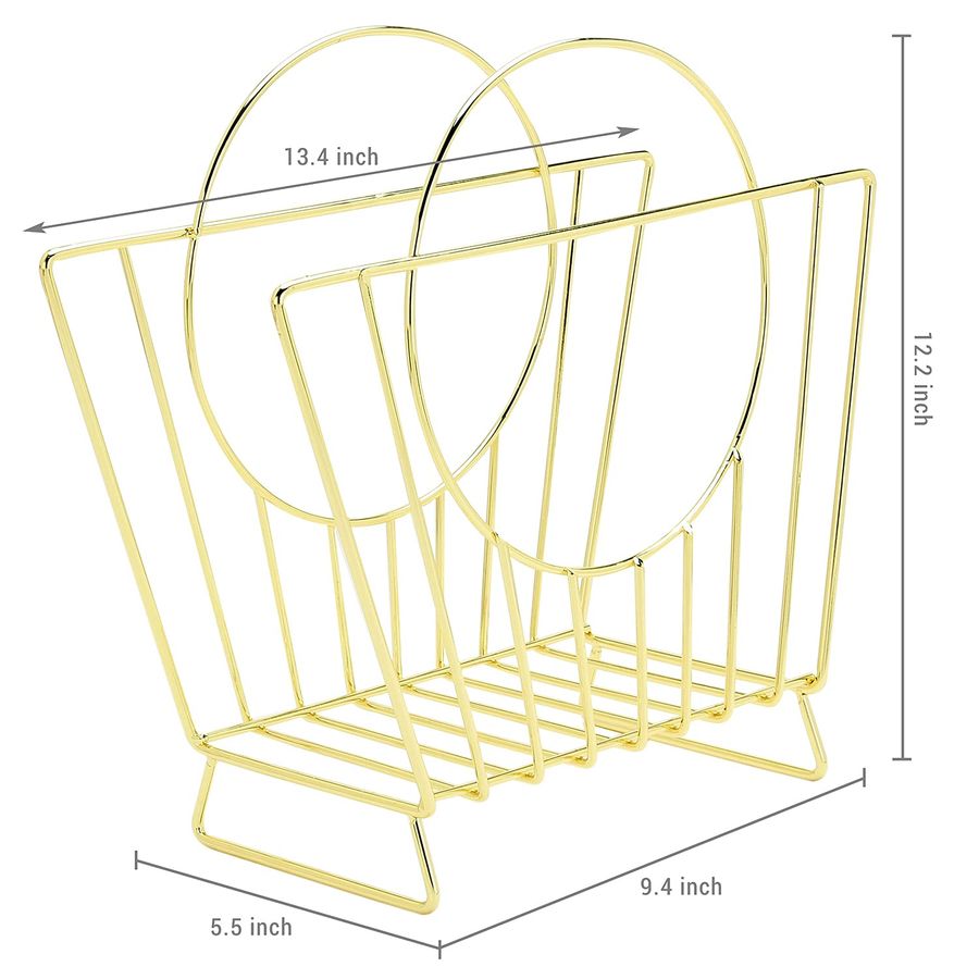 MidCentury Brass Plated Metal  - Magazine Holder Rack avaliação e preço