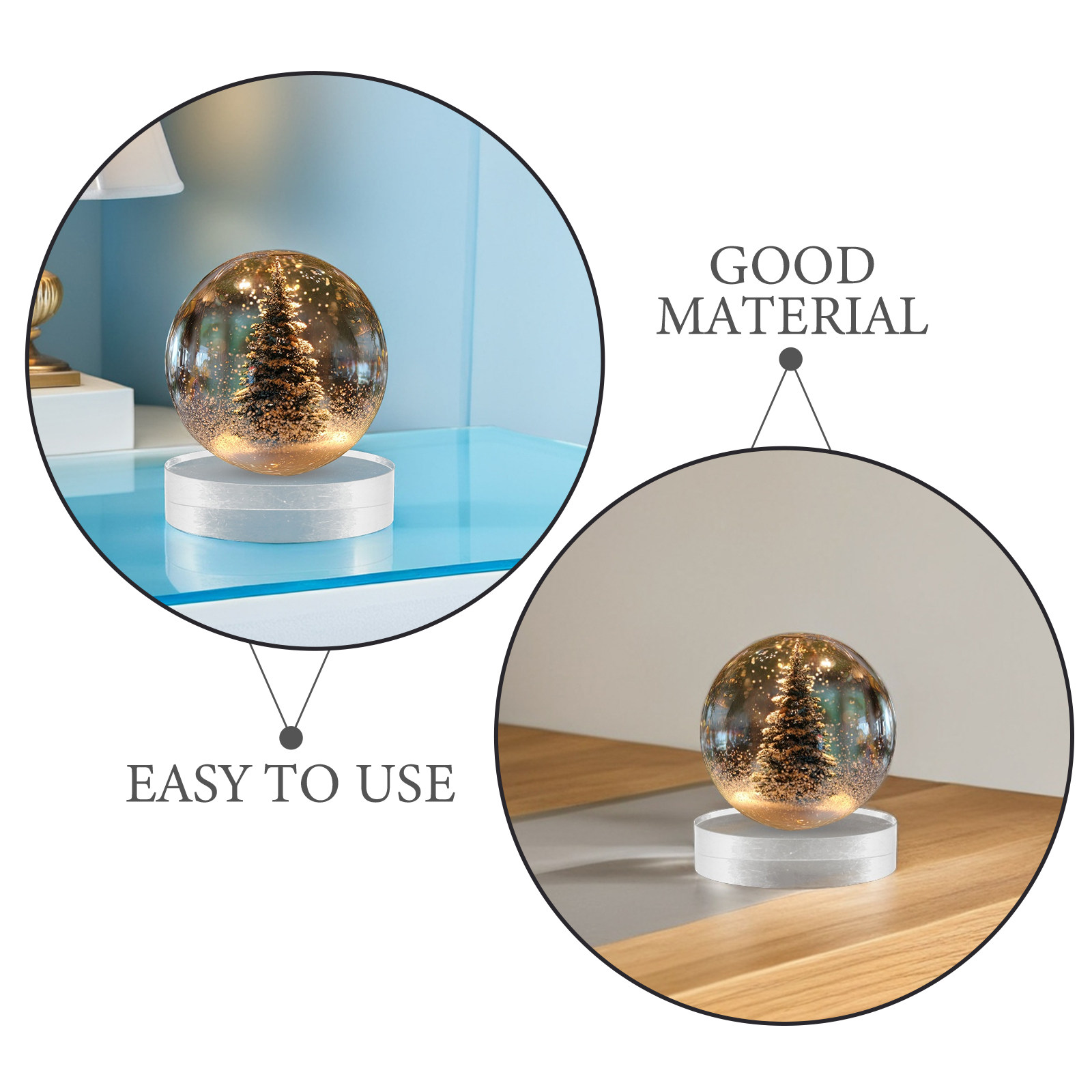 2Pcs Transparent Crystal Round - Book Weight Glass avaliação e preço