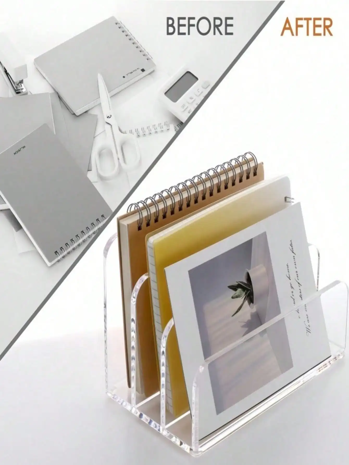 1Pc Acrylic File Folder, Desk  - Magazine Holder Rack avaliação e preço