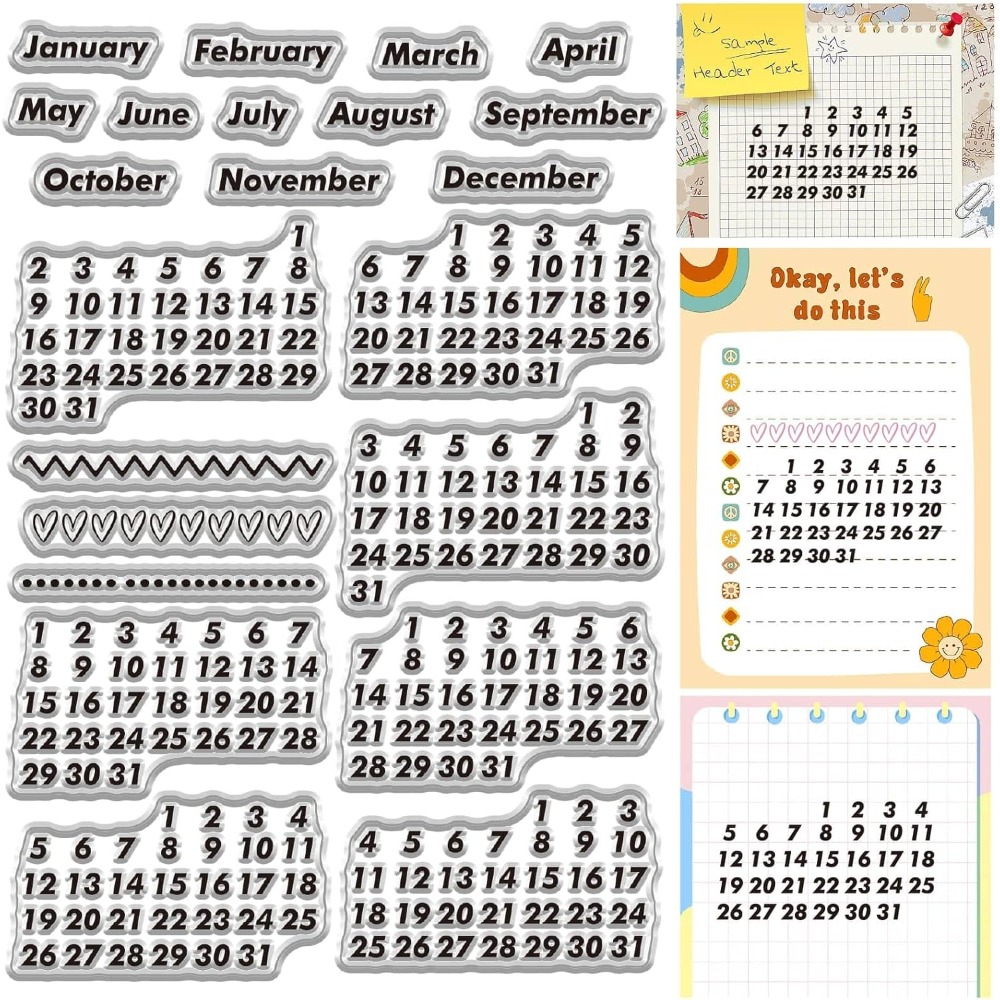 Calendar Date Clear Stamps Vin - Rubber Date Stamp avaliação e preço
