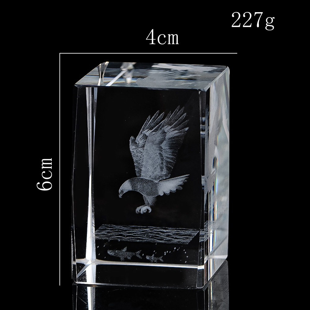3D Laser-engraved Crystal Eagl - Paper Weight Crystal avaliação e preço