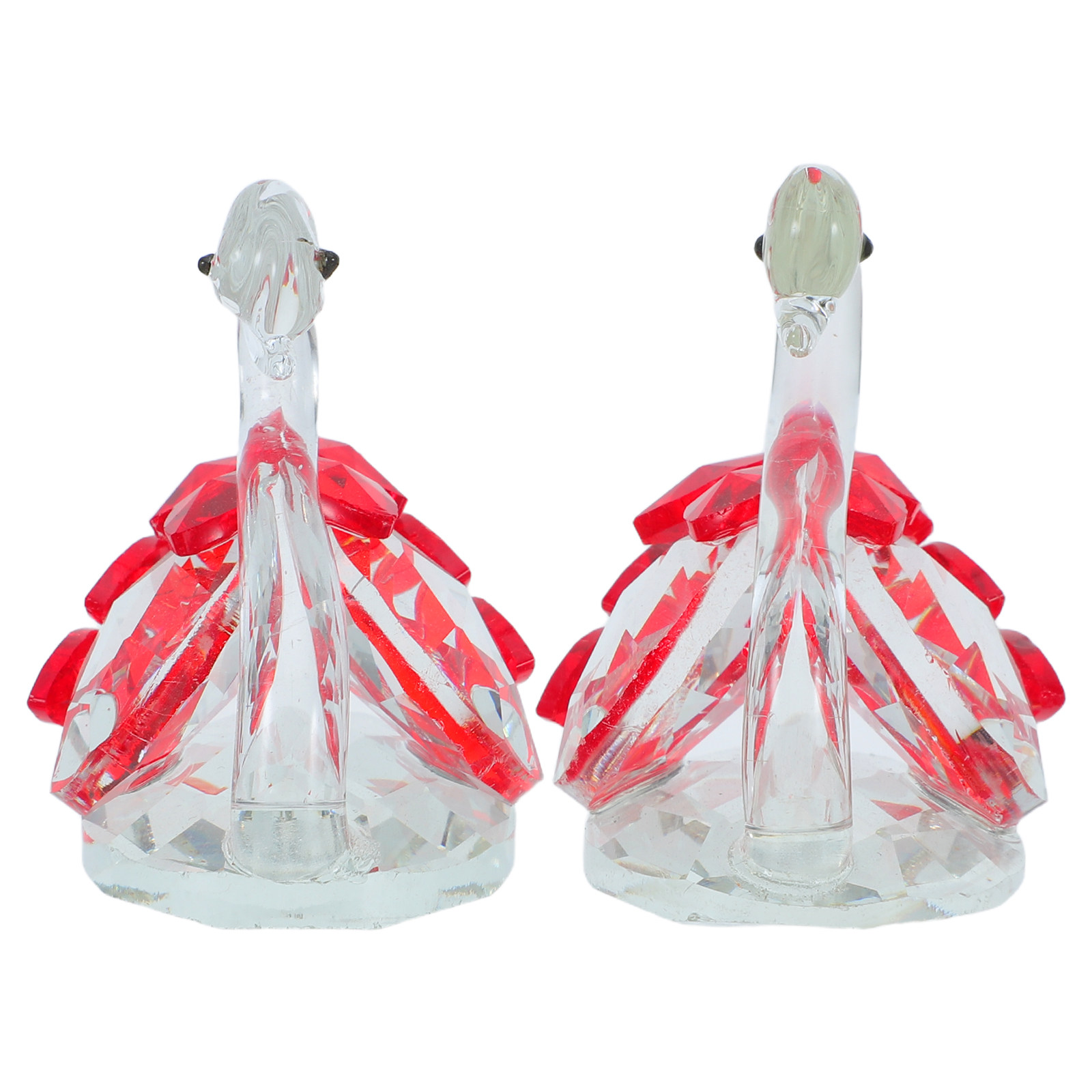 2Pcs Crystal Couple Swan Statu - Paper Weight Crystal avaliação e preço