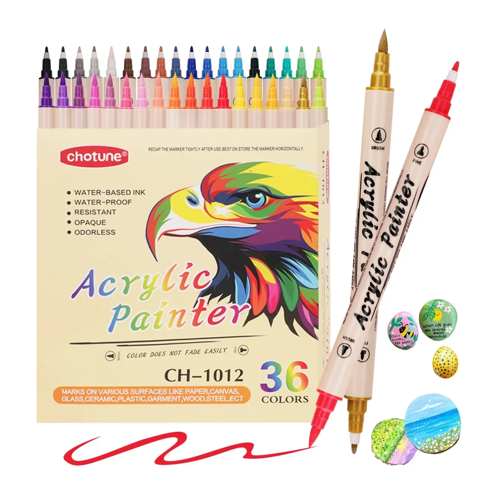 12-36 Colors Acrylic Paint Mar - Correction Pen Fine avaliação e preço
